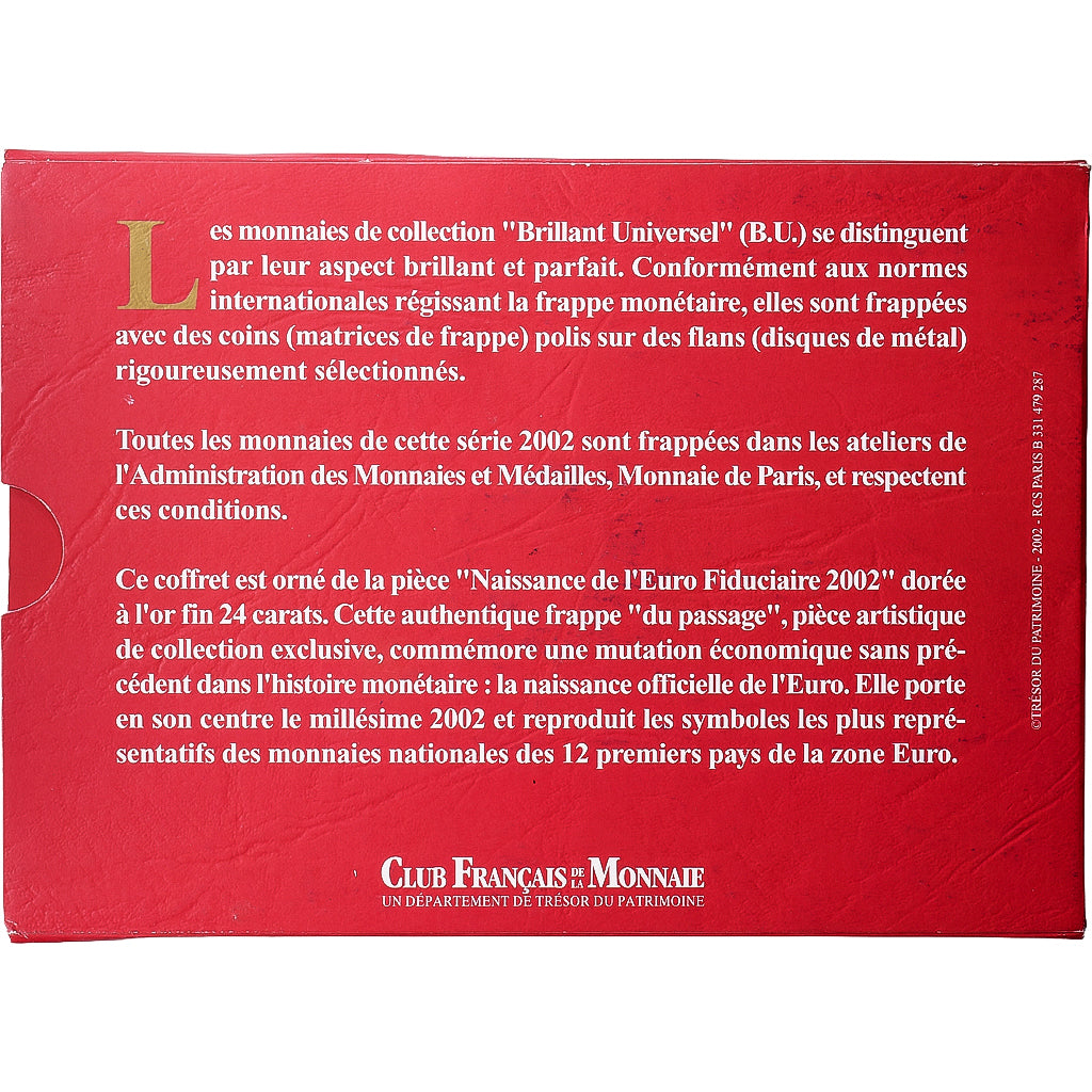 Frankreich, Coffret 1c. à 2€ + jeton, Première année de l'Euro, Série BU