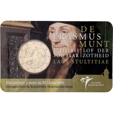 Pays-Bas, 2 Euro, Erasmus, 2011, Royal Dutch Mint, Bimétallique, FDC