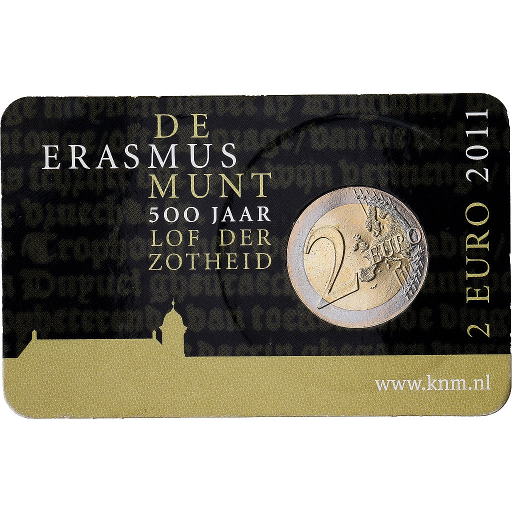 Pays-Bas, 2 Euro, Erasmus, 2011, Royal Dutch Mint, Bimétallique, FDC