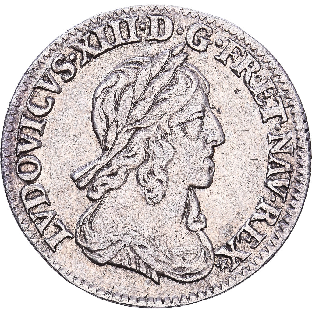 Francia, 1/12 Ecu, 1/12 Écu, 1er poinçon de Warin, buste drapé, 1642, Paris