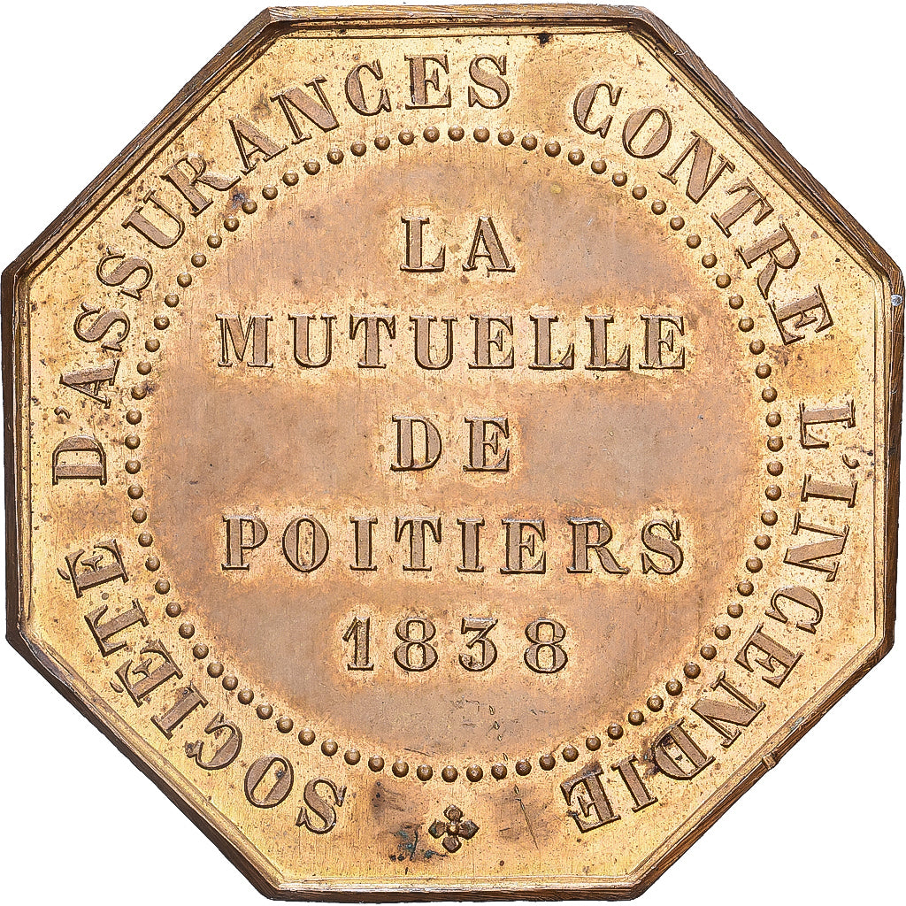 France, Jeton, Société d'assurances contre l'incendie, 1838, Bronze, SPL