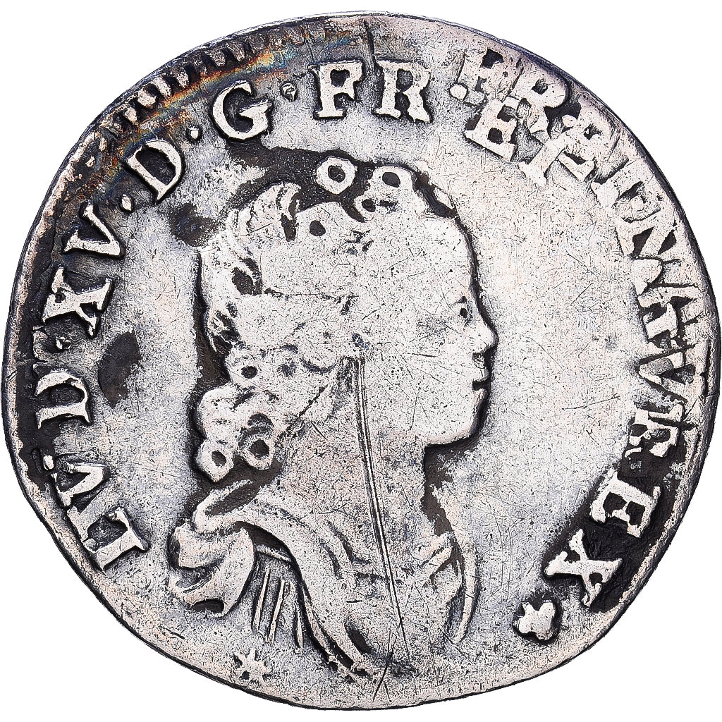 France, Louis XV, 1/10 Écu vertugadin, 1716, Paris, réformé, Silver