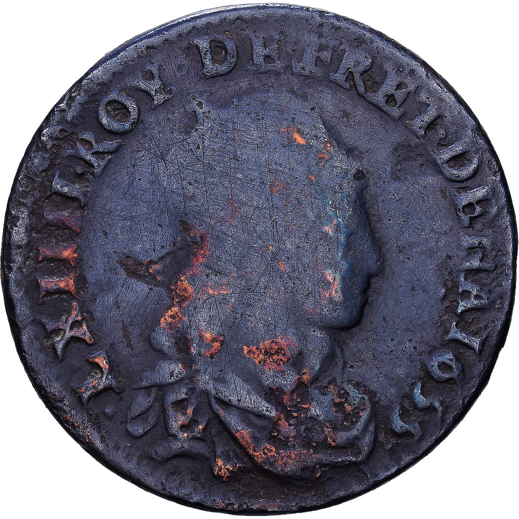 Frankrijk, Louis XIV, Liard de France, 1655, Koper, ZG+, Gadoury:80