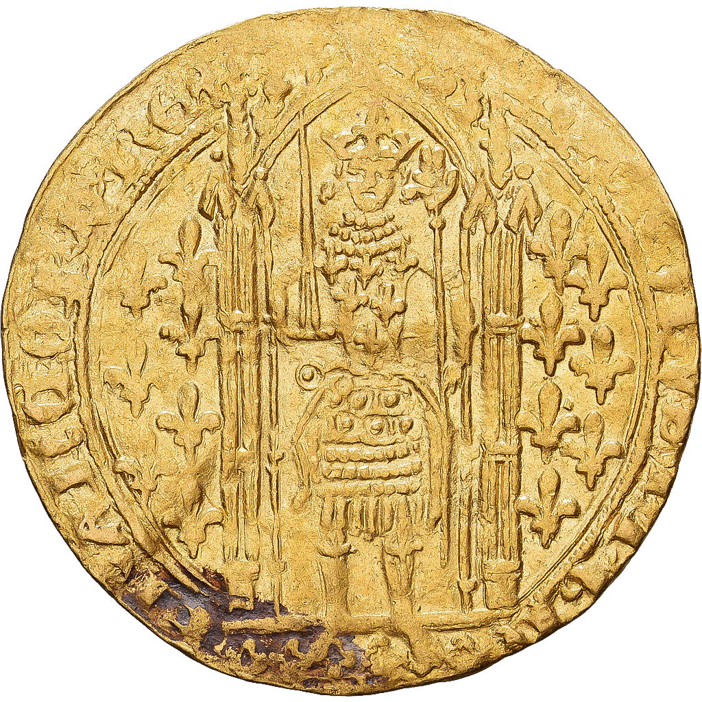 France, Charles V, Franc à pied, 1365, Gold, EF(40-45), Duplessy:360A