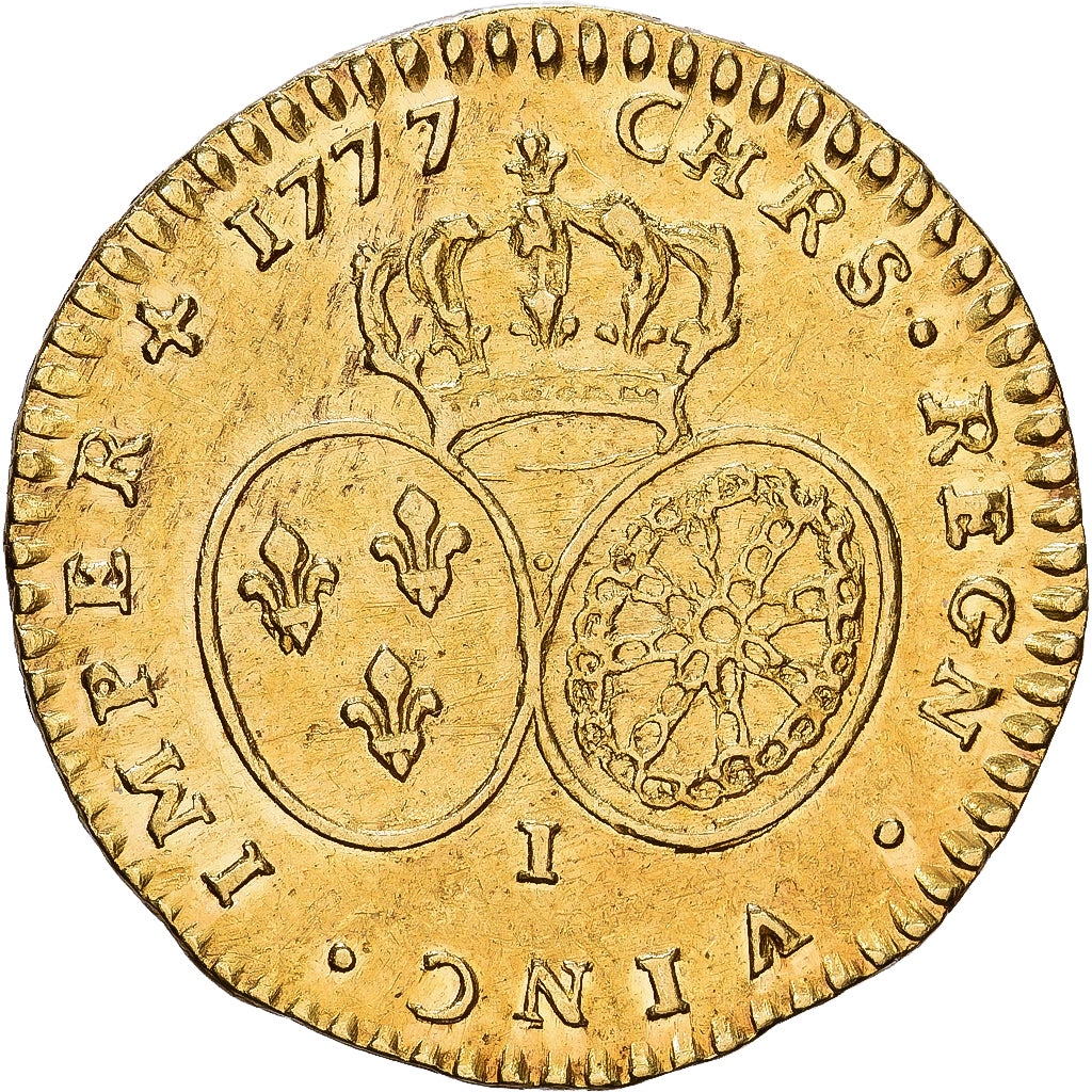 France, Louis XVI, 1/2 Louis d'or, 1777, Limoges, Gold, AU(50-53), Gadoury:357