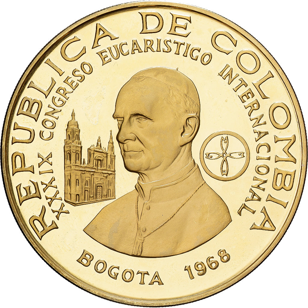 Colombia, 1500 Pesos, 39th International Eucharistic Congress, 1968, Arezzo