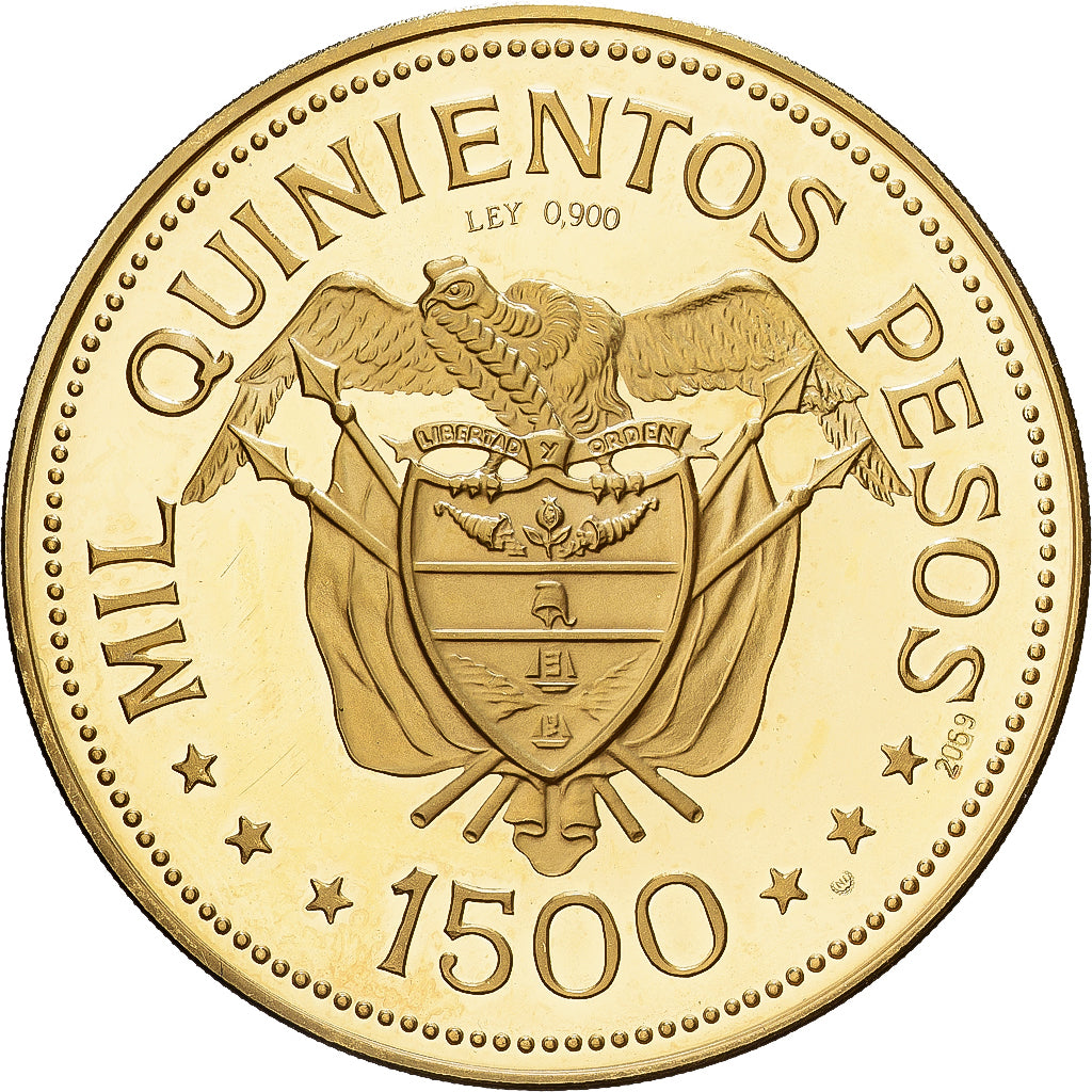 Colombia, 1500 Pesos, 39th International Eucharistic Congress, 1968, Arezzo
