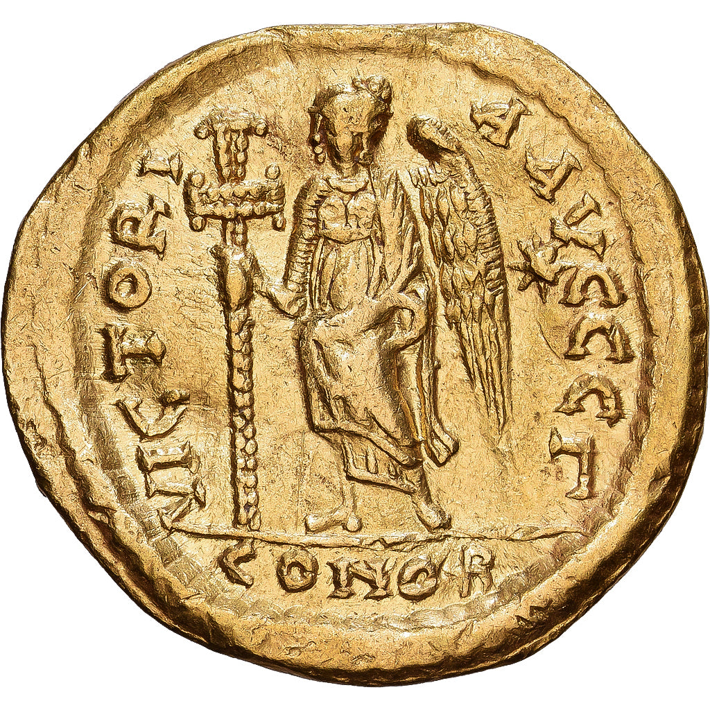Roman Empire, Zeno, Solidus, 476-491, Constantinople, Dourado, EF(40-45)