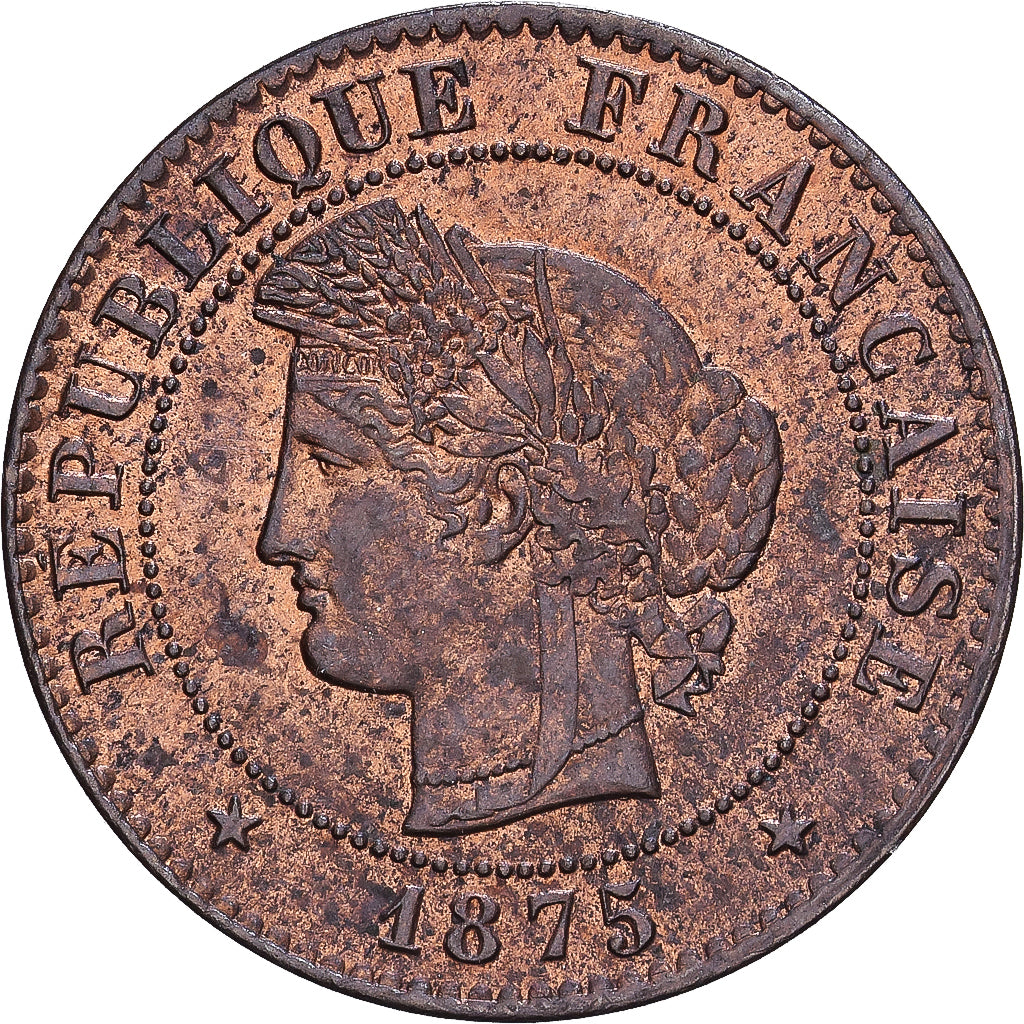 Frankrijk, 1 Centime, Cérès, 1875, Paris, Bronzen, ZF, Gadoury:88