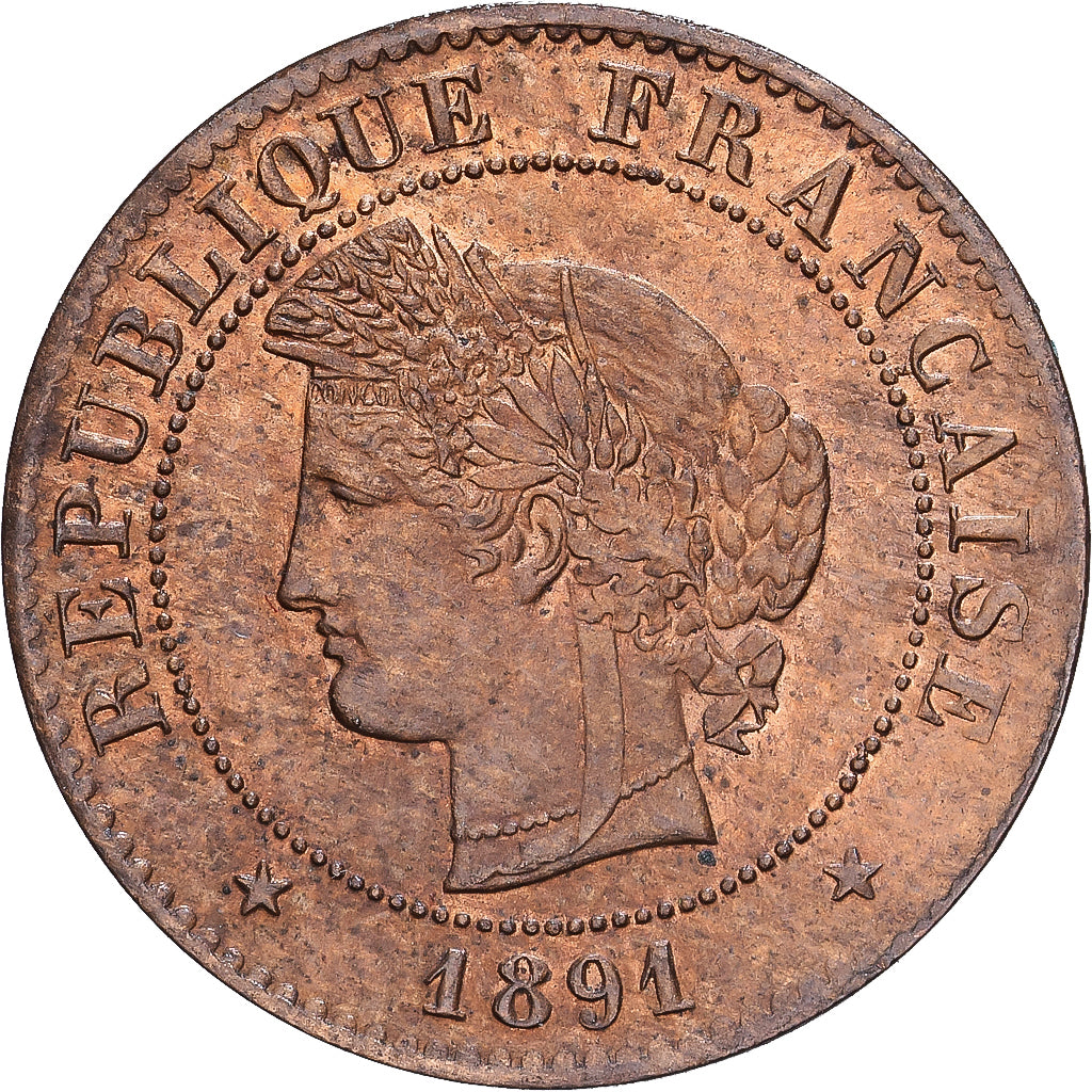 Frankrijk, 1 Centime, Cérès, 1891, Paris, Bronzen, ZF, Gadoury:88