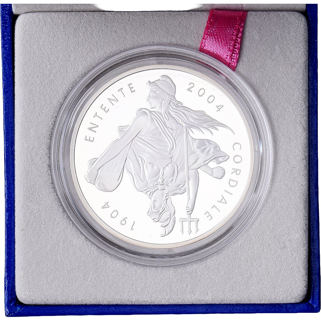 França, 1 1/2 Euro, Entente cordiale, Proof, 2004, MDP, Prata, MS(65-70)