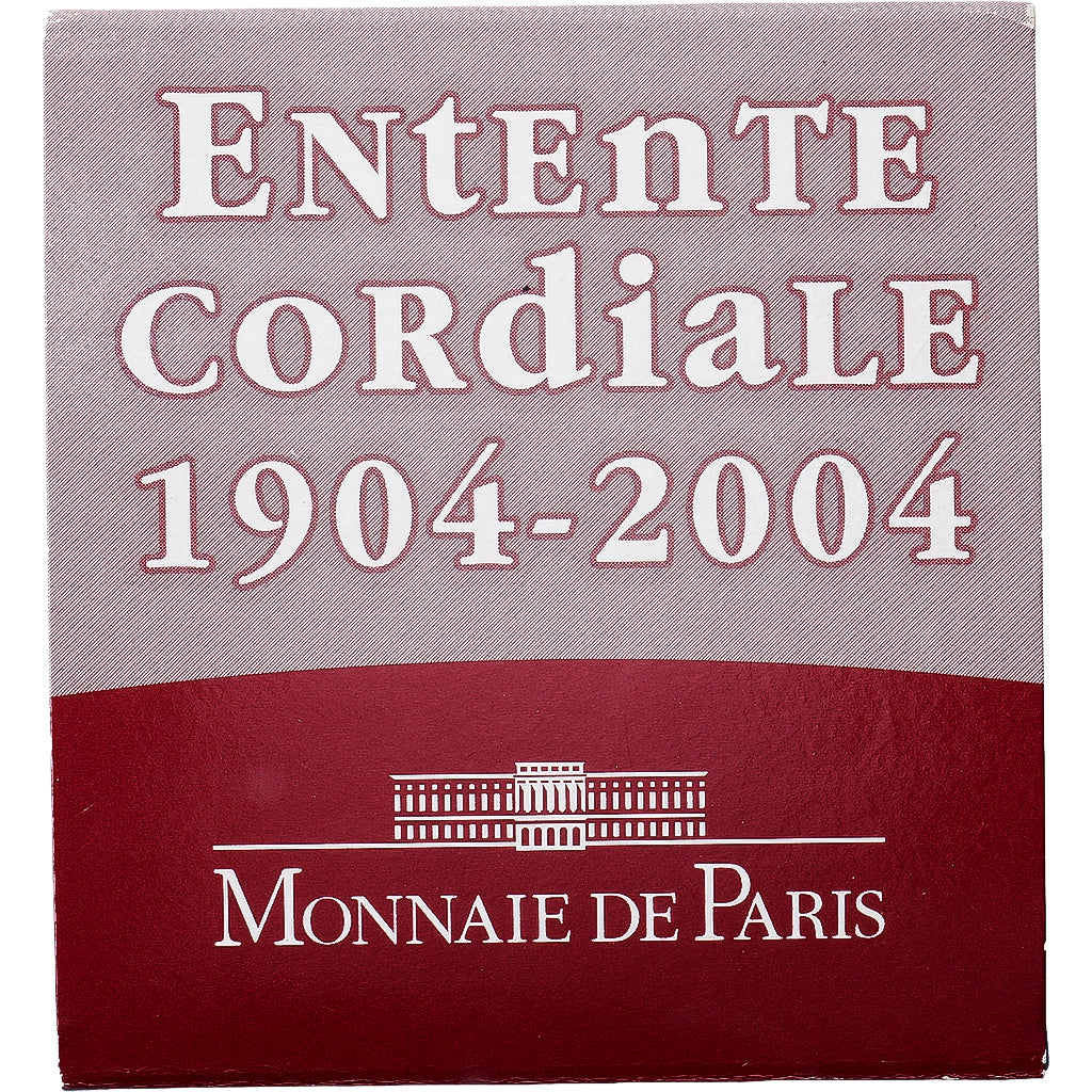 França, 1 1/2 Euro, Entente cordiale, Proof, 2004, MDP, Prata, MS(65-70)
