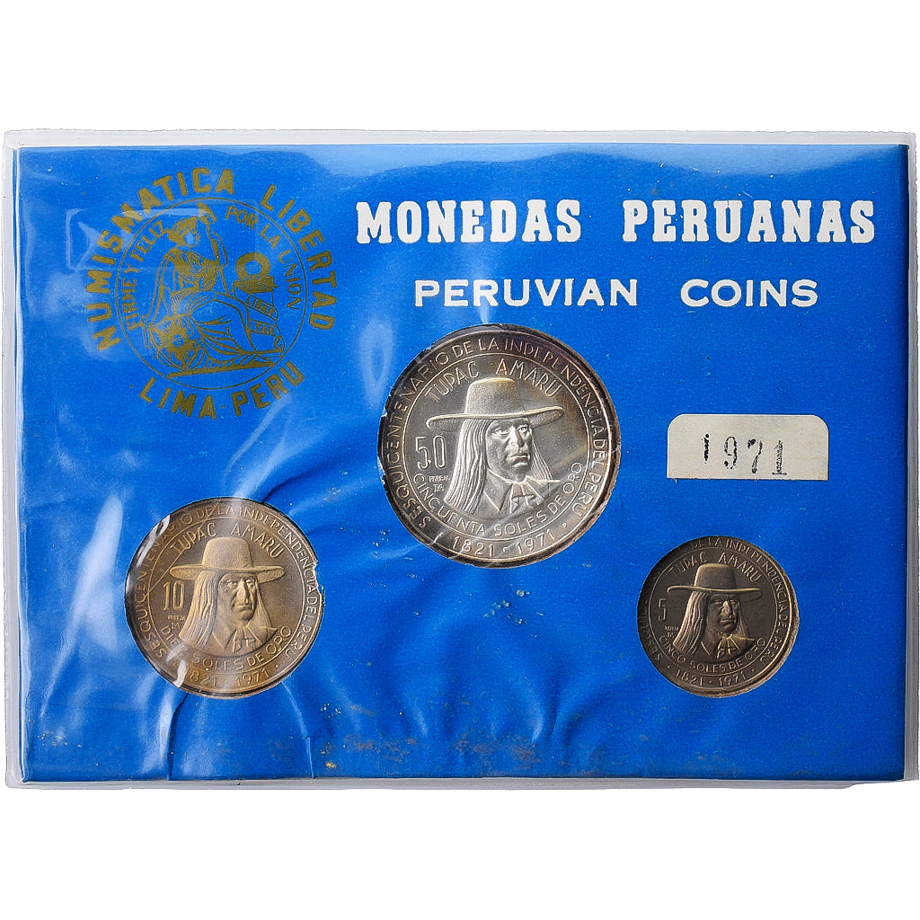 Peru, Set 5 - 50 Soles, 1971, Lima, Indépendance - Tupac Amaru, UNZ