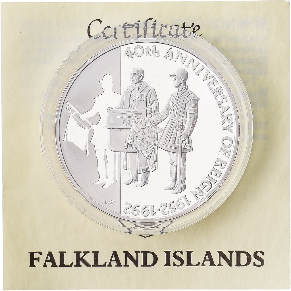 Falkland Eilanden, Elizabeth II, 50 Pence, 40th  anniversary of reign, 1992