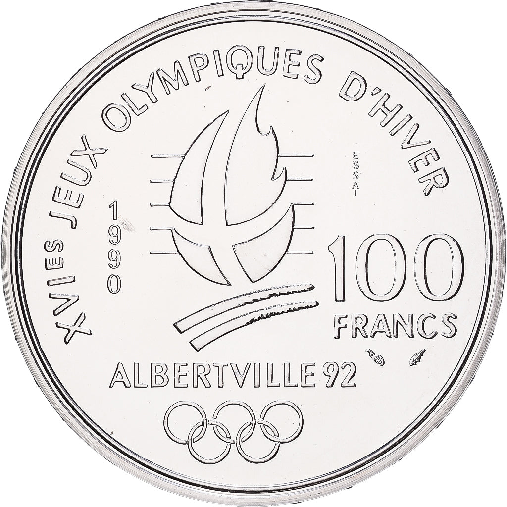 France, 100 Francs, 1992 Olympics, Albertville, Ski acrobatique, 1990, MDP