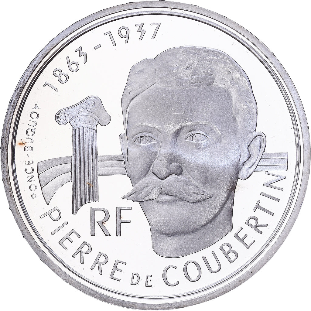 França, 100 Francs, 1992 Olympics, Albertville, Pierre de Coubertin, 1991, MDP