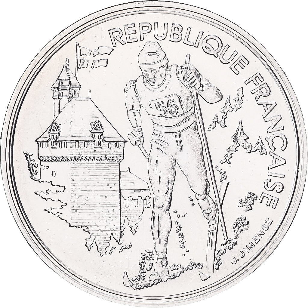 Francia, 100 Francs, 1992 Olympics, Albertville, Cross-country Skiing, 1991