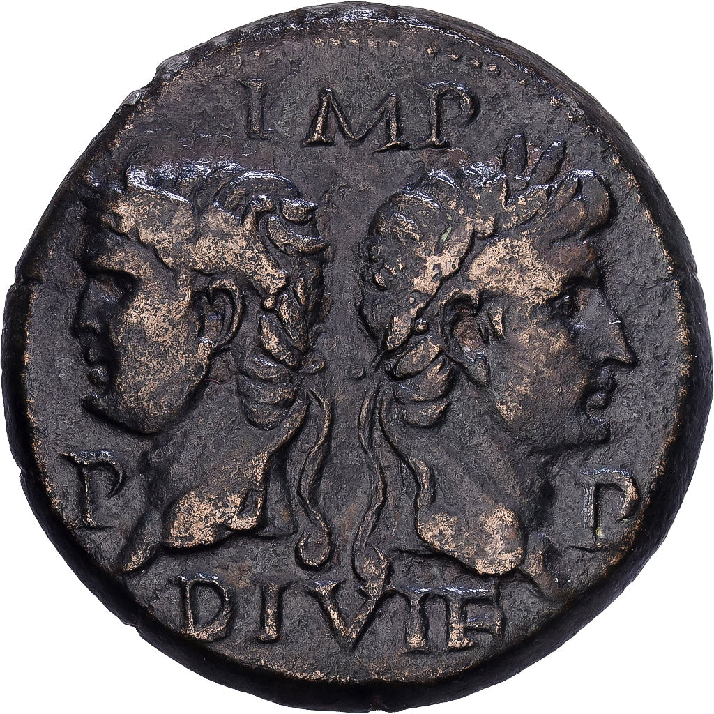 Roman Empire, Augustus & Agrippa, As, 10-14 AD, Nemausus, Bronze, EF(40-45)