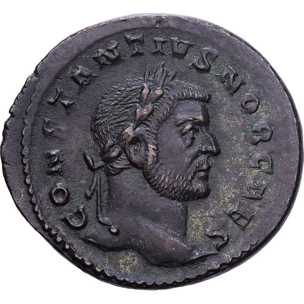 Roman Empire, Constantius Chlorus, Follis, 296-297, Treveri, Brązowy