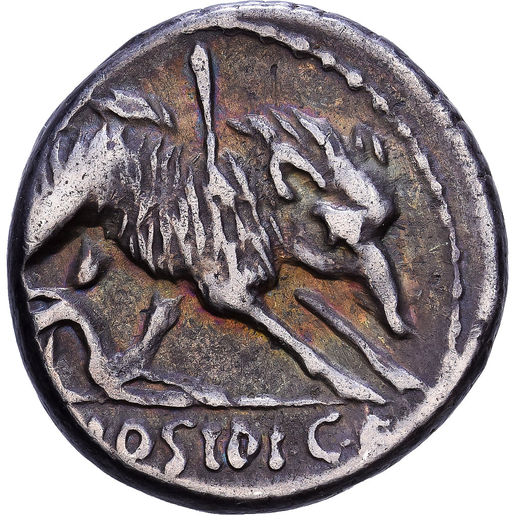 Roman Republic, Hosidia, Denarius, 68 BC, Rome, Plata, MBC+, Crawford:407/2