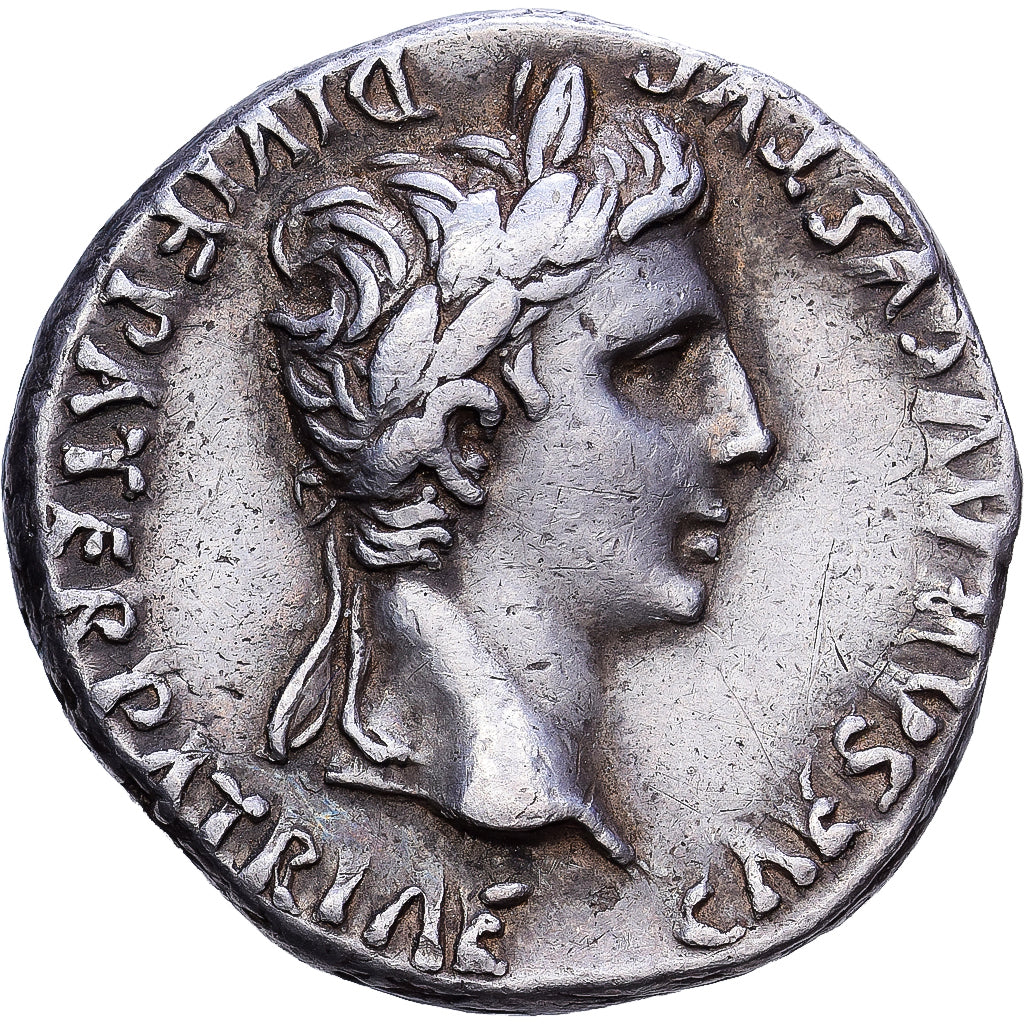 Roman Empire, Auguste, Denarius, 2 BC-AD 12, Lyon - Lugdunum, Plata, MBC+