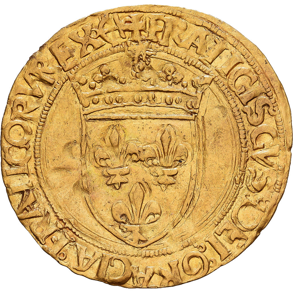França, François Ier, Écu d'or au soleil, 1515-1519, Bayonne, Dourado