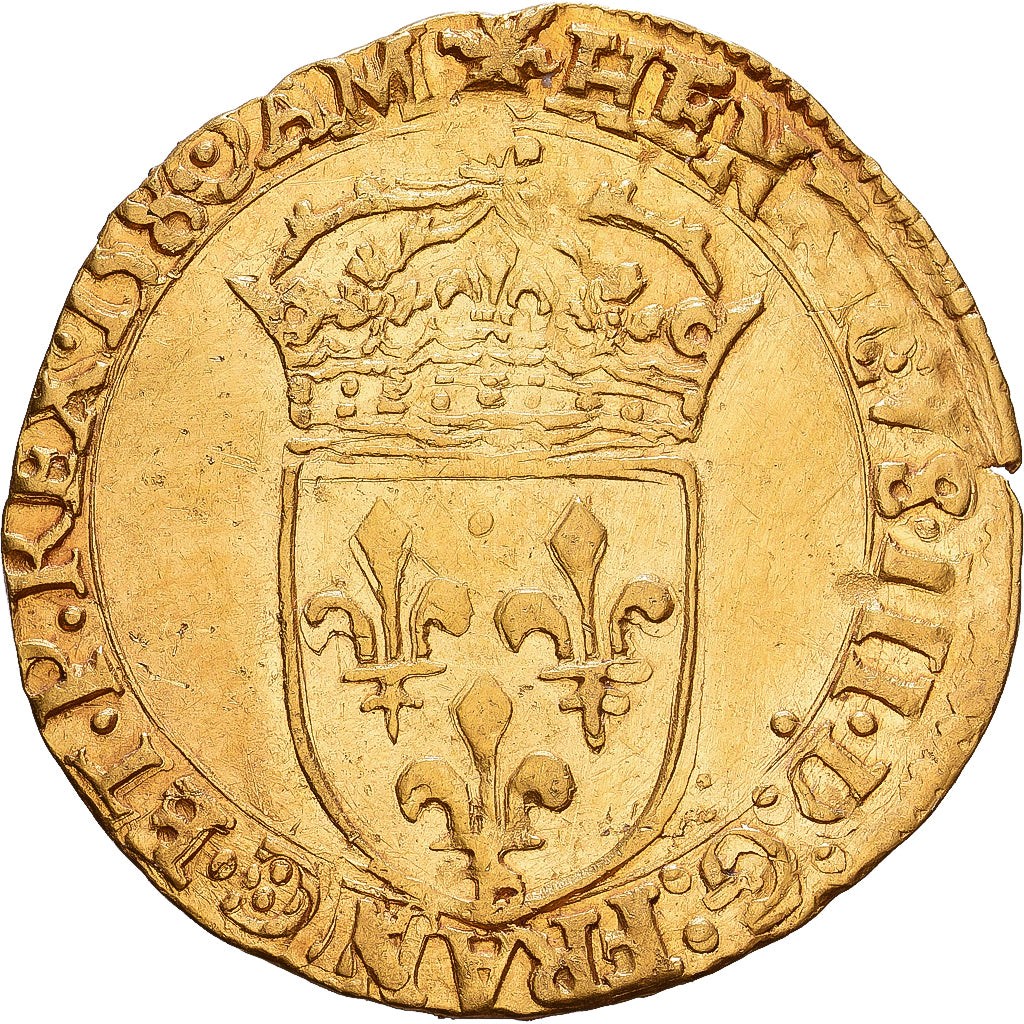 France, Henri III, Écu d'or au soleil, 1580, Lyon, Or, SUP