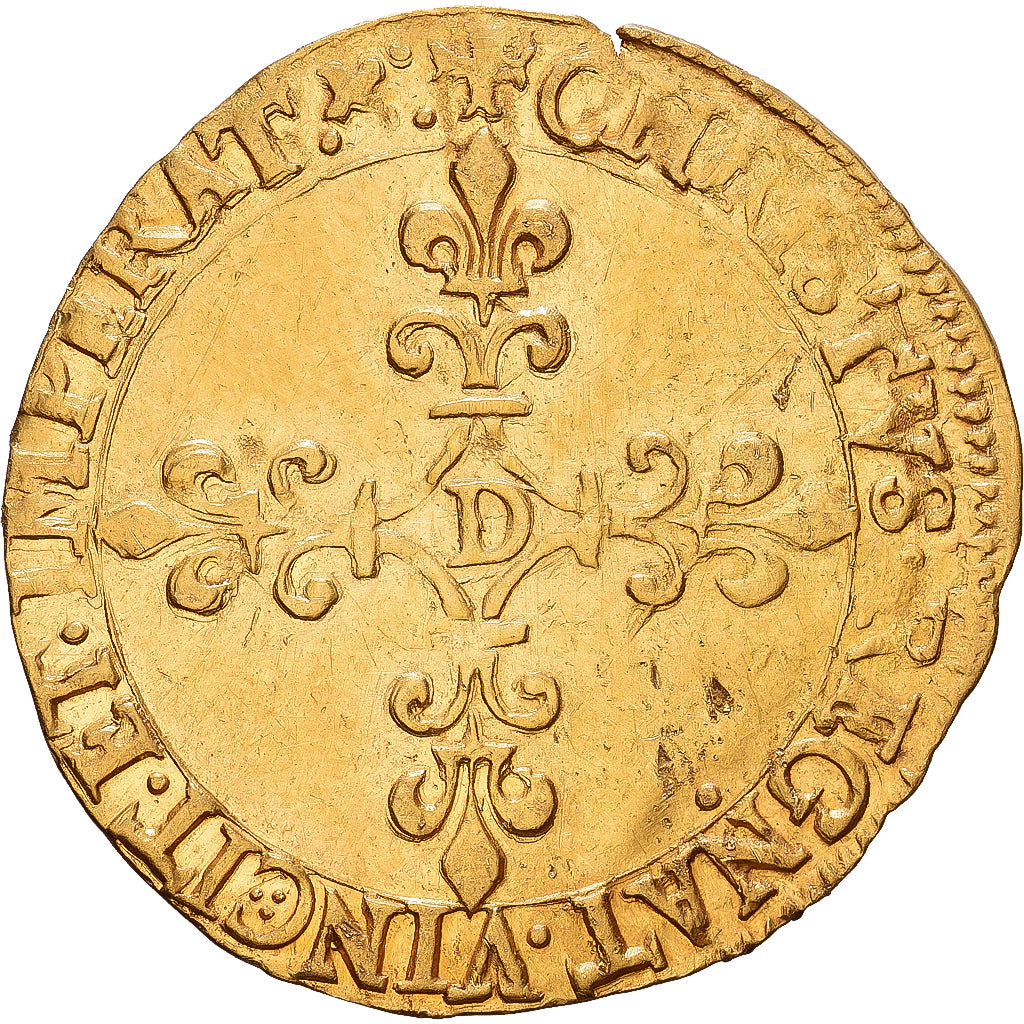 France, Henri III, Écu d'or au soleil, 1580, Lyon, Or, SUP