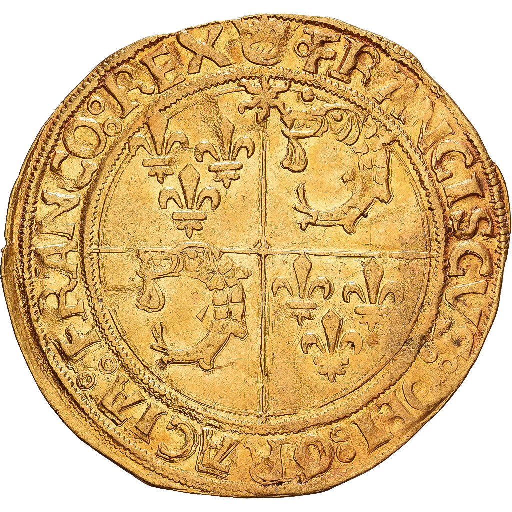 France, François Ier, Écu d'or au soleil du Dauphiné, 1519-1522, Crémieu, Or
