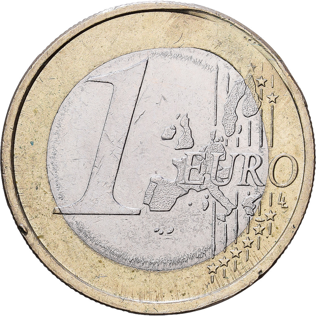 Allemagne, 1 Euro, fauté, coin cassé, 2002, Hamburg, Bimétallique, TTB+