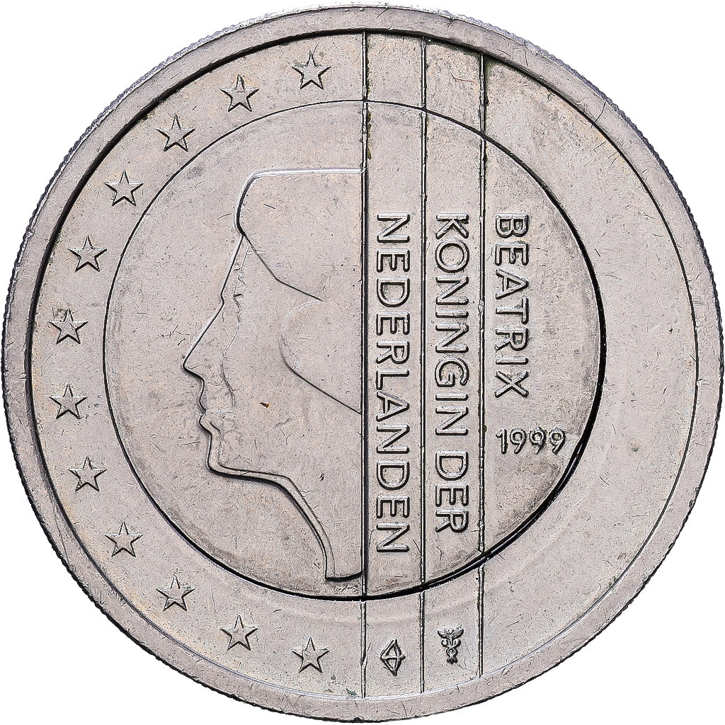 Países Baixos, 2 Euro, error with 1€ core, 1999, Utrecht, Bimetálico