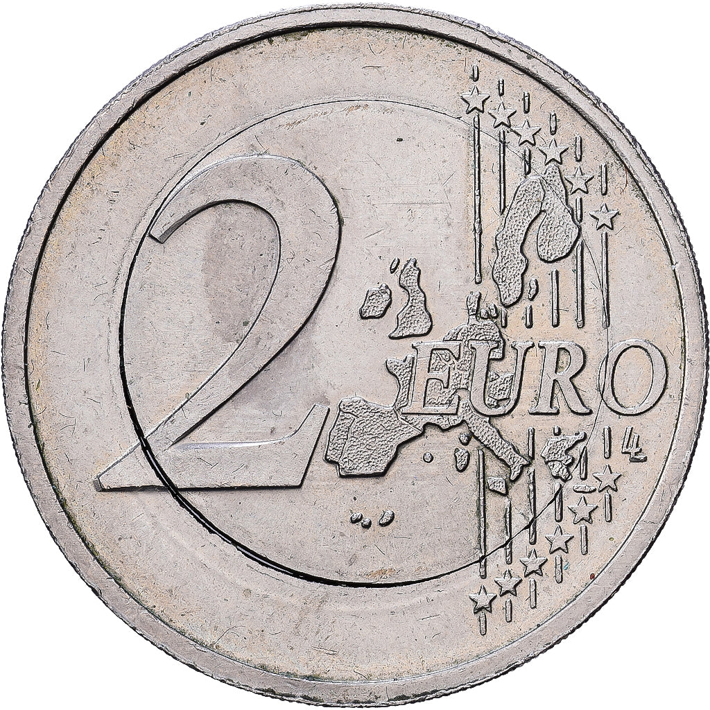 Países Baixos, 2 Euro, error with 1€ core, 1999, Utrecht, Bimetálico