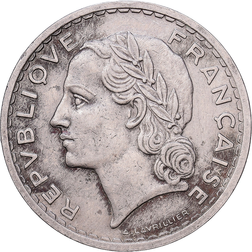 France, 5 Francs, 1935, MDP, Nickel, VF(30-35), Gadoury:760