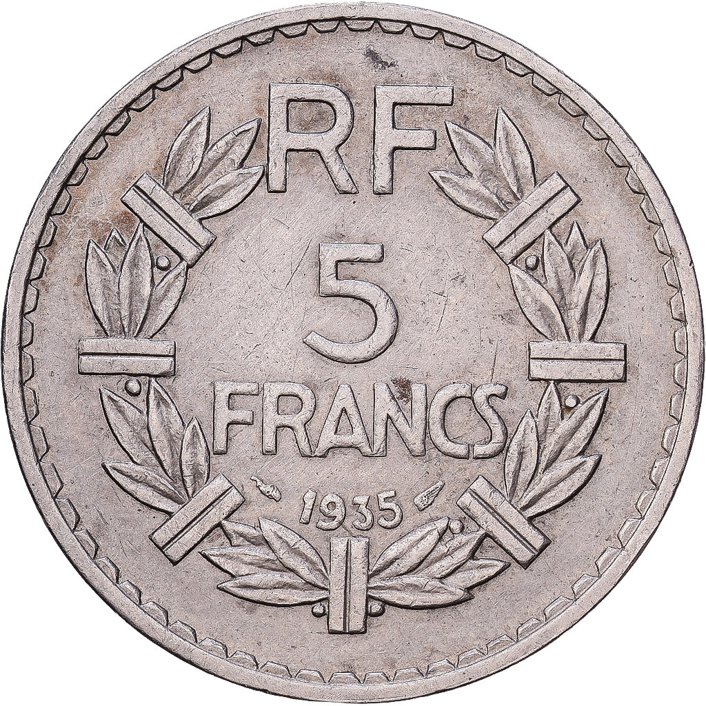 France, 5 Francs, 1935, MDP, Nickel, VF(30-35), Gadoury:760