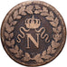 Frankreich, Napoleon I, 1 Décime, 1814, Strasbourg, Kupfer, S, Gadoury:195d