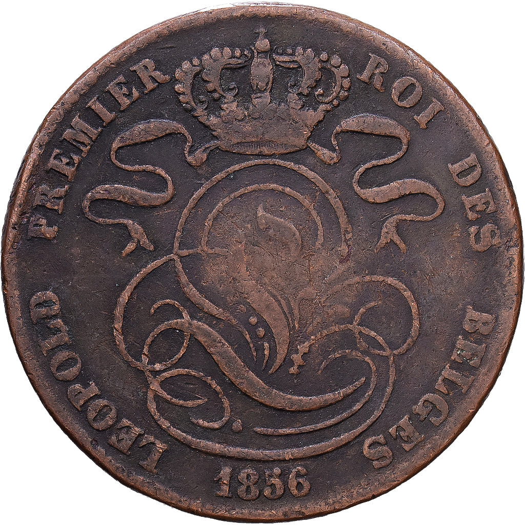 Belgio, Leopold I, 5 Centimes, 1856, Brussels, Rame, MB, KM:5.1