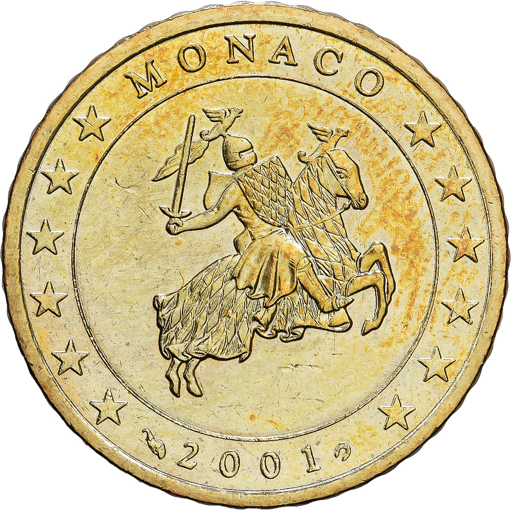 Monaco, Rainier III, 50 Euro Cent, 2001, MDP, Nordic gold, PR, KM:172