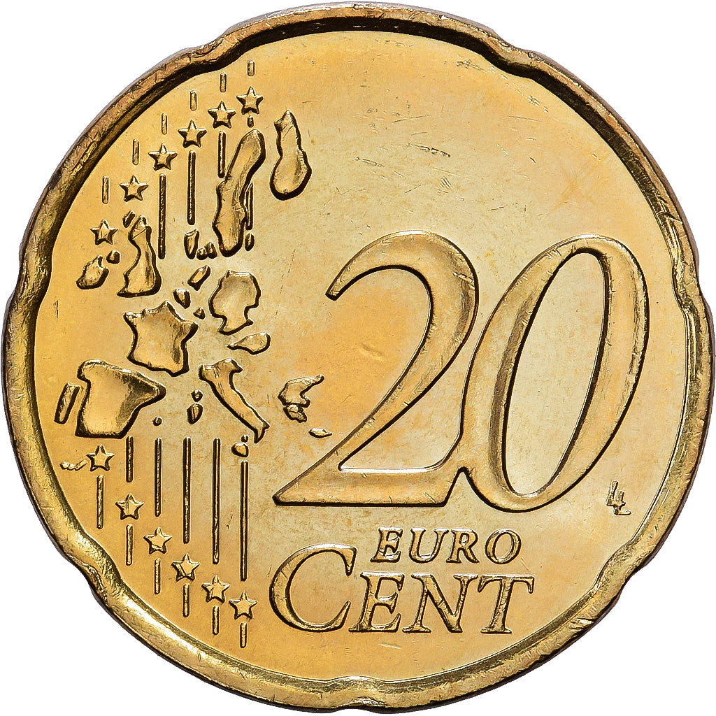 Mónaco, Rainier III, 20 Euro Cent, 2001, MDP, Nordic gold, EBC, KM:171