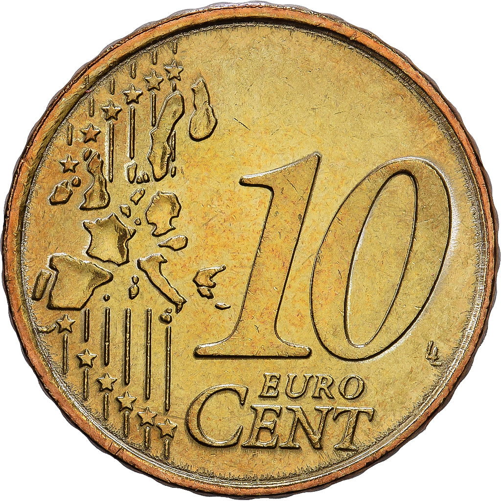 Mónaco, Rainier III, 10 Euro Cent, 2001, MDP, Nordic gold, MBC+, KM:170