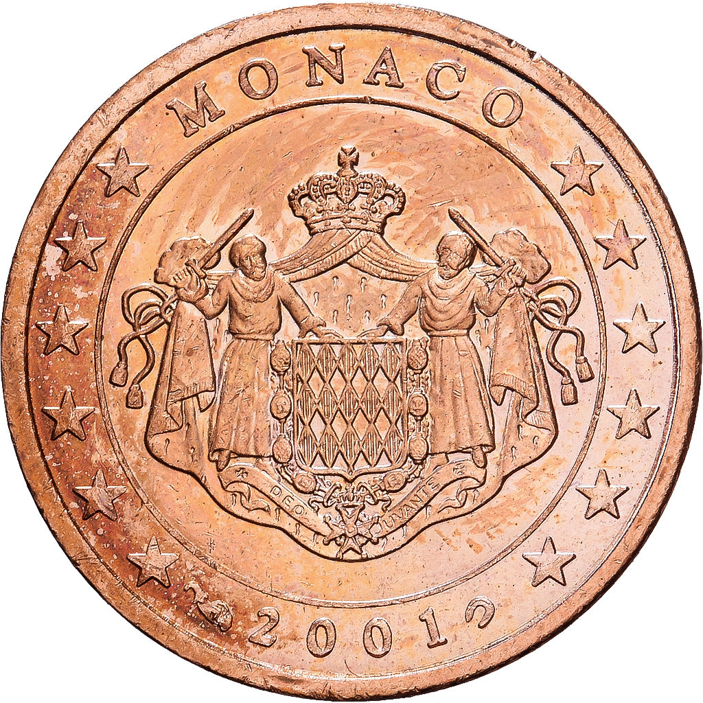 Monaco, Rainier III, 2 Euro Cent, 2001, MDP, Copper Plated Steel, PR, KM:168