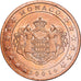 Monaco, Rainier III, 2 Euro Cent, 2001, MDP, Copper Plated Steel, PR, KM:168