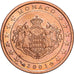 Monaco, Rainier III, 1 Euro Cent, 2001, MDP, Copper Plated Steel, AU(55-58)