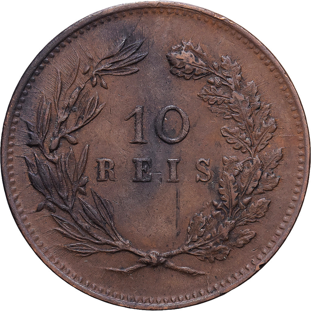Portugal, Carlos I, 10 Reis, 1892, Lisbon, Bronze, EF(40-45), KM:532