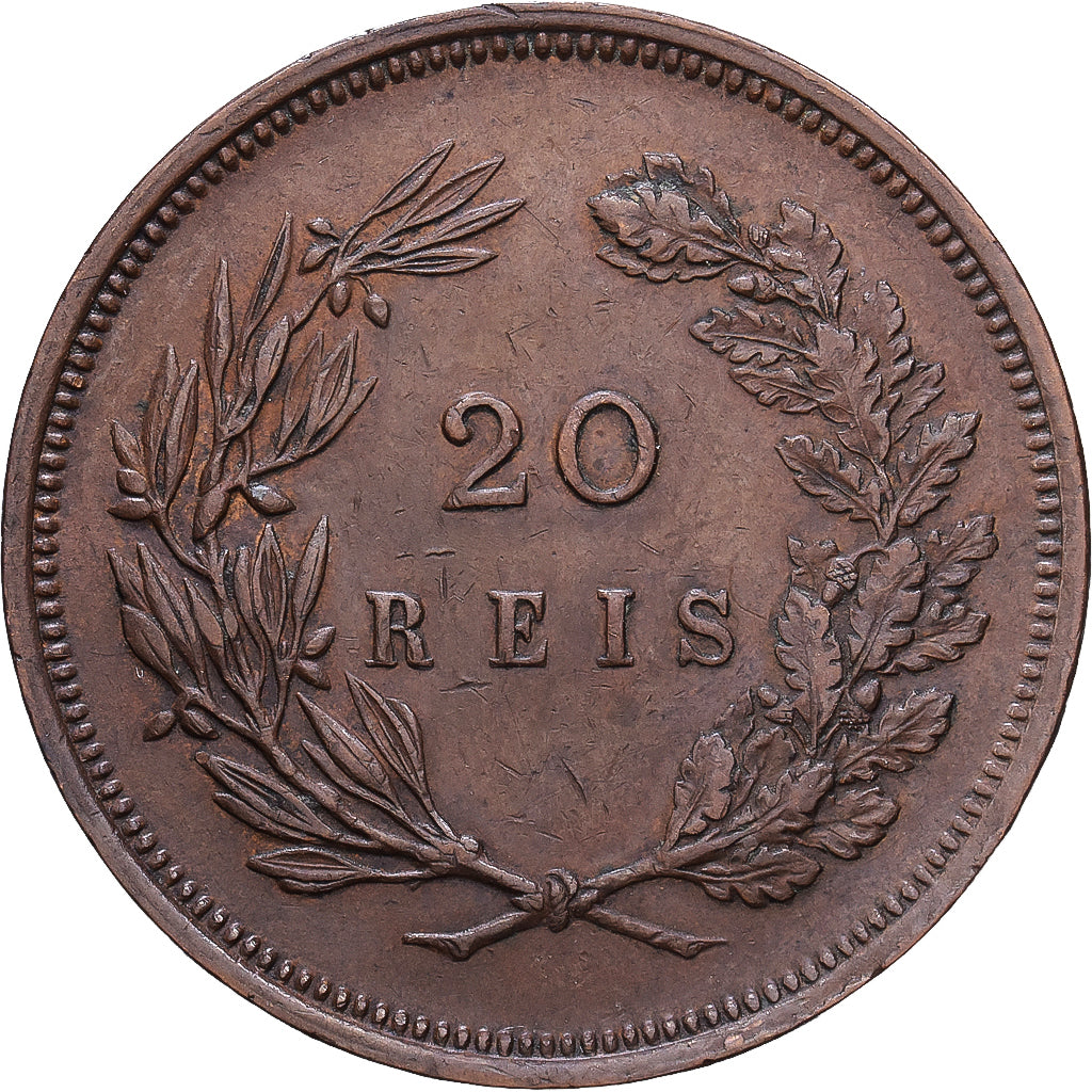 Portugal, Carlos I, 20 Reis, 1892, Lisbon, Bronce, MBC, KM:533