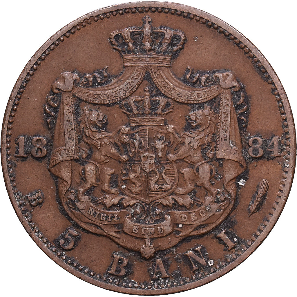 Romania, Carol I, 5 Bani, 1884, Bucarest, Copper, VF(30-35), KM:19