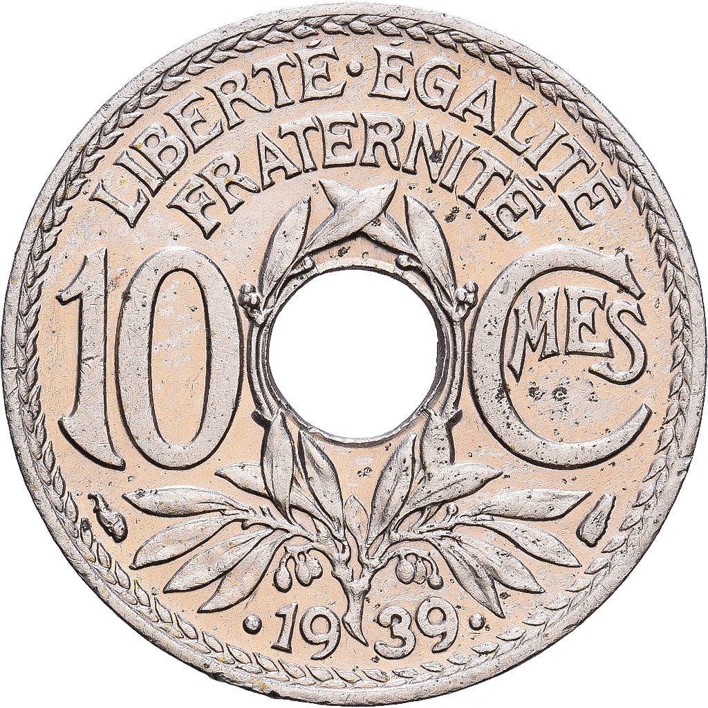 Francja, 10 Centimes, 1939, MDP, Melchior, AU(50-53), Gadoury:287