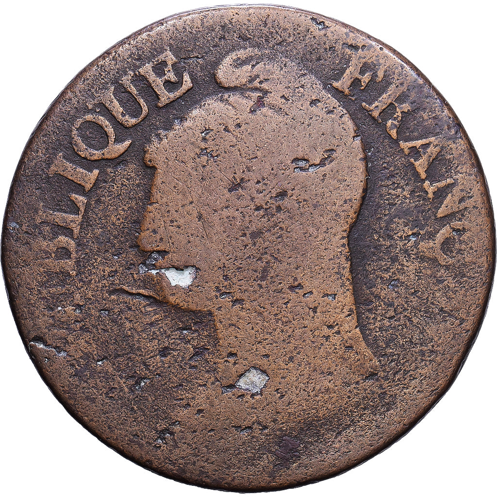 Francia, Directoire, 5 Centimes, Dupré, Limoges, Cobre, BC, Gadoury:126
