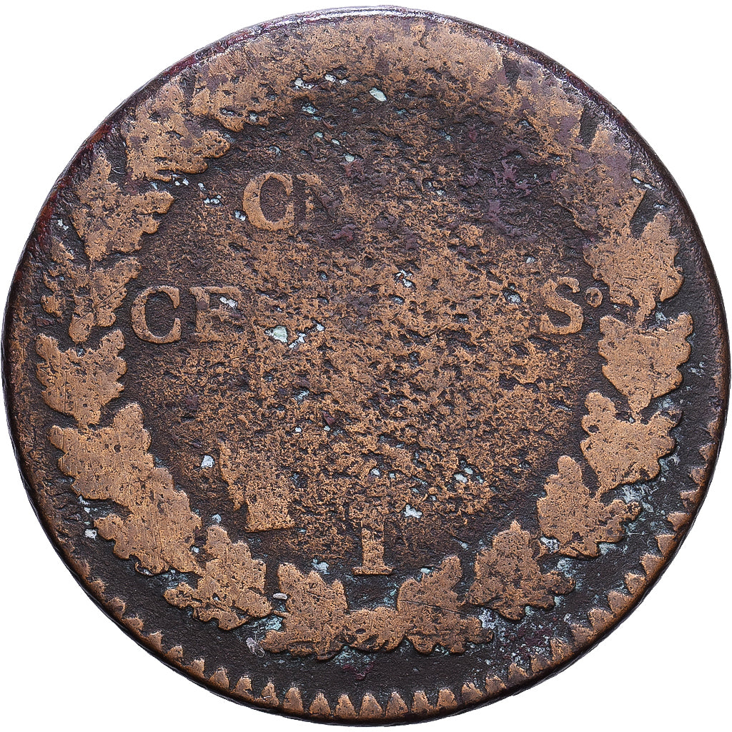 Francia, Directoire, 5 Centimes, Dupré, Limoges, Cobre, BC, Gadoury:126