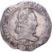 Francja, Henri III, Franc au Col Plat, 1577, Angers, Srebro, VF(20-25)