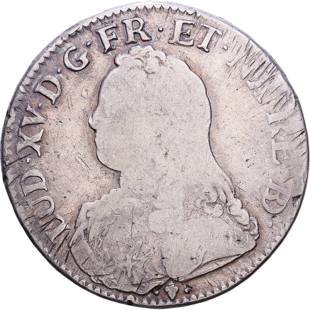 France, Louis XV, Ecu aux branches d'olivier, 1733, Pau, Argent, TB
